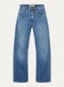 Ohio high waist balloon fit jeans met lichte wassing - Donkerblauw