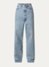 High waist tapered jeans met steekzakken - Lichtblauw