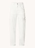 High waist wide leg jeans met ripped details - Gebroken wit