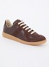 Replica sneaker van lamsleer met kalfssuède details - Bruin