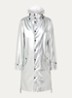 Longline unisex regenjas met capuchon - Zilver