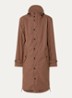 Longline unisex regenjas met capuchon - Hazelnootbruin