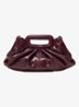 Clutch van leer met afneembare schouderriem - Bordeauxrood