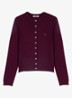 Fijngebreid vest van wol met logoborduring - Aubergine