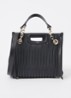 Handtas van leer met quilt patroon - Zwart