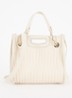 Handtas van leer met quilt patroon - Creme