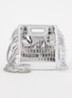 M bag Mini handtas van schapenleer met franjes en crocostructuur - Zilver