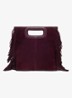 M crossbodytas van suède - Aubergine