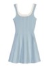 Mini jurk met V-hals - Lichtblauw