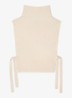 Ribgebreide top in kasjmierblend met col - Beige