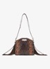 Schoudertas met slangenprint - Bruin