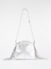 Schoudertas van leer met metallic finish - Zilver