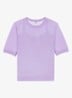 Semi-transparante top met lurex - Paars