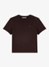 T-shirt met borduring - Donkerbruin