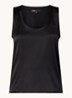 Tanktop in zijdeblend met glanzende finish - Zwart