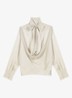 Tuniek van satijn met sjaalkraag - Beige
