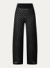 Alissa grofgebreide high waist wide fit broek - Zwart