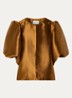 Cleo blouse met pofmouw - Donkeroranje