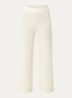 Martina grofgebreide high waist wide fit broek - Creme