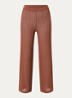 Martina grofgebreide high waist wide fit broek - Roestbruin