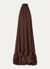 Sabrina midi jurk met volant - Bruin