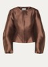 Vendela blouse met ballonmouw - Bruin