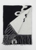Marc Is Joy sjaal van wol met print 160 x 30 cm - Zwart