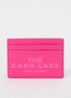 The Card Case pasjeshouder van leer met logo - Fuchsia