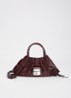 The Small Satchel handtas van lamsleer met afneembare schouderriem - Aubergine