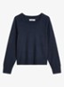 Fijngebreide sweater met gemêleerd dessin - Donkerblauw