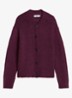 Grofgebreid vest met ribstructuur - Aubergine