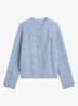 Grofgebreid vest met textuur - Lichtblauw