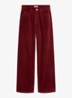 High waist straight fit broek van corduroy - Donkerrood
