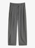 High waist straight fit pantalon met plooidetail - Grijs
