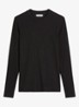 Longsleeve met ribstructuur - Zwart