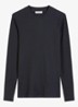 Longsleeve met ribstructuur - Donkerblauw