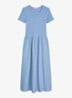 Midi jurk met plooien - Medium Blue 4840-4840 / Blauw