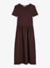 Midi jurk met plooien - Burnt Aubergine-6929 / Paars