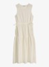 Midi jurk met rugdecolleté - Silky White-1183 / Wit