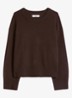 Oversized pull over van wol - Hazelnootbruin