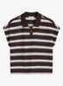 Polo met streepprint - Dark Brown Multi 01-1543 / Bruin