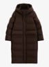 Puffer jas met capuchon - Donkerbruin