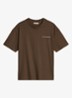 T-shirt met logo- en backprint - Bruin