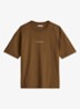 T-shirt met logo- en backprint - Bruin