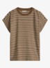 T-shirt met streepprint - Bruin