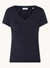 T-shirt met V-hals - Donkerblauw