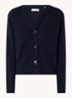 Fijngebreid vest met V-hals - Donkerblauw
