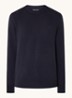 Fijngebreide pullover in scheerwolblend - Donkerblauw