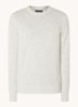 Fijngebreide pullover in wolblend met gemêleerd dessin - Gebroken wit