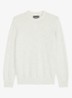 Fijngebreide pullover in wolblend met gemêleerd dessin - Wit